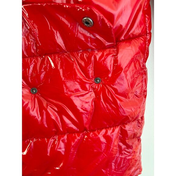 NVLT Red Puffer Jacket Size M Oversized Cozy Mid-Length - Picture 7 of 9